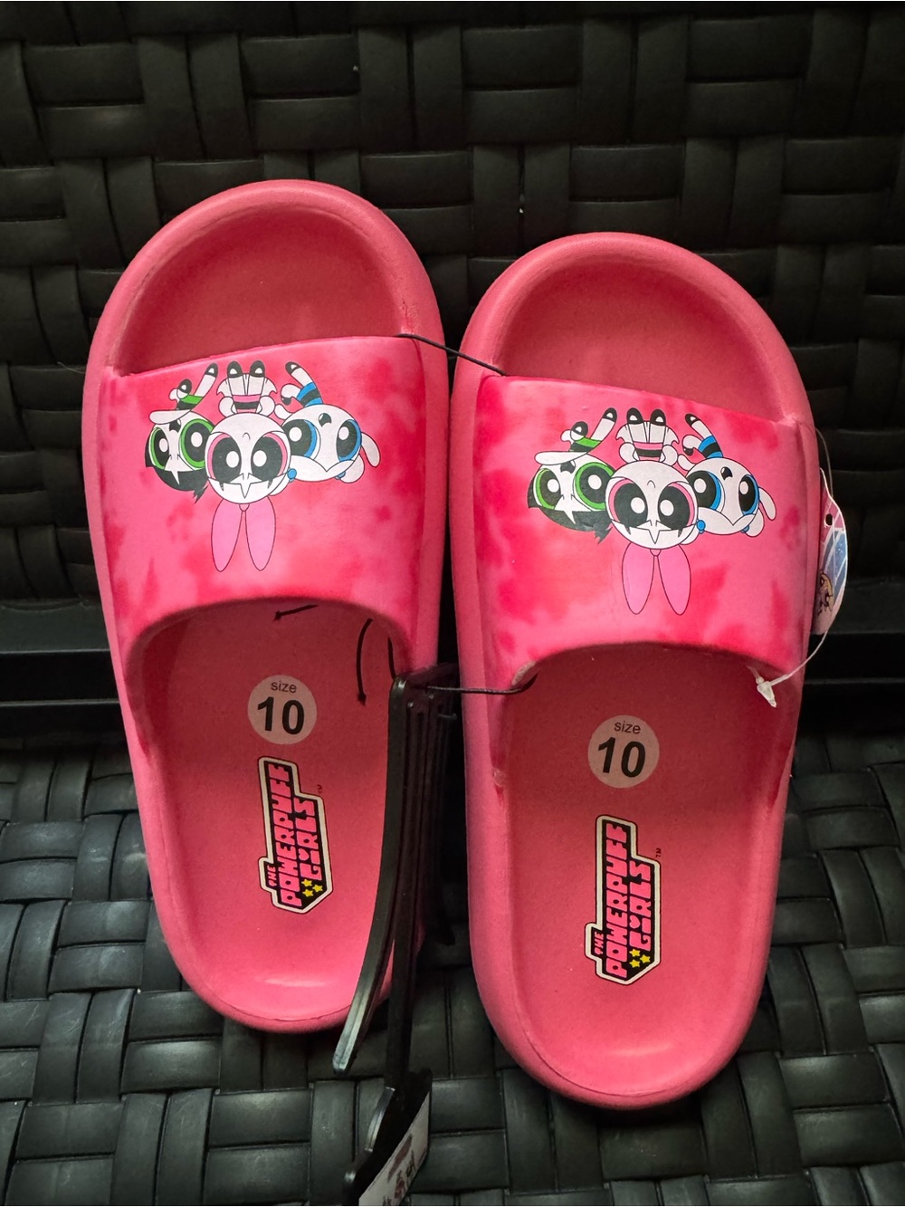 Powerpuff Girls Hot Pink Ladies Womens Slides Size 10 Funny Fan Gift NWT
